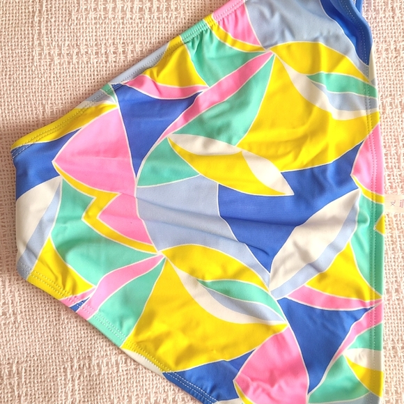 SO Swim 90s Bikini Blue Green Multi Colorblock Hipster Bikini Bottom NWT XL - Picture 3 of 5